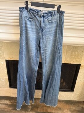 Free People Distressed Light Blue Denim Jeans